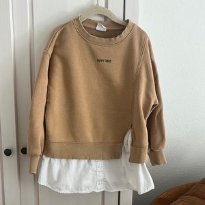 Zara (VGUC) | combination sweater sweatshirt “Happy Today”